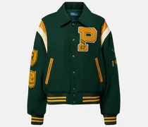 Collegejacke aus einem Wollgemisch mit Leder