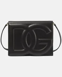 Dolce & Gabbana Schultertasche DG aus Leder Schwarz