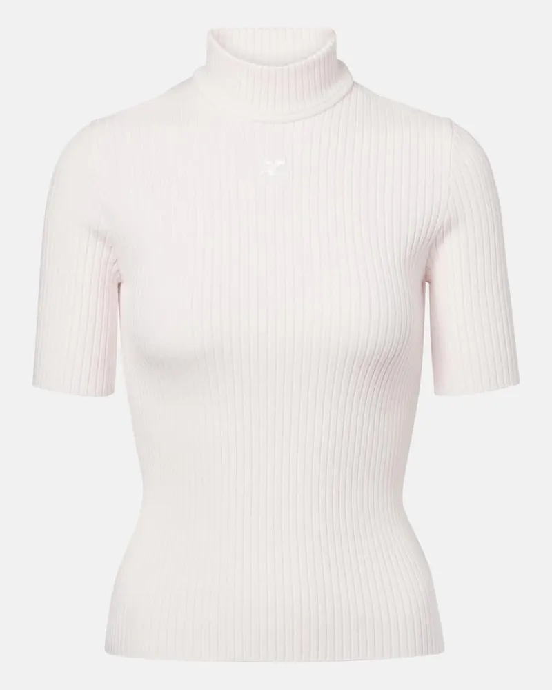 Courrèges Courrèges Top Reedition aus Rippstrick Pink