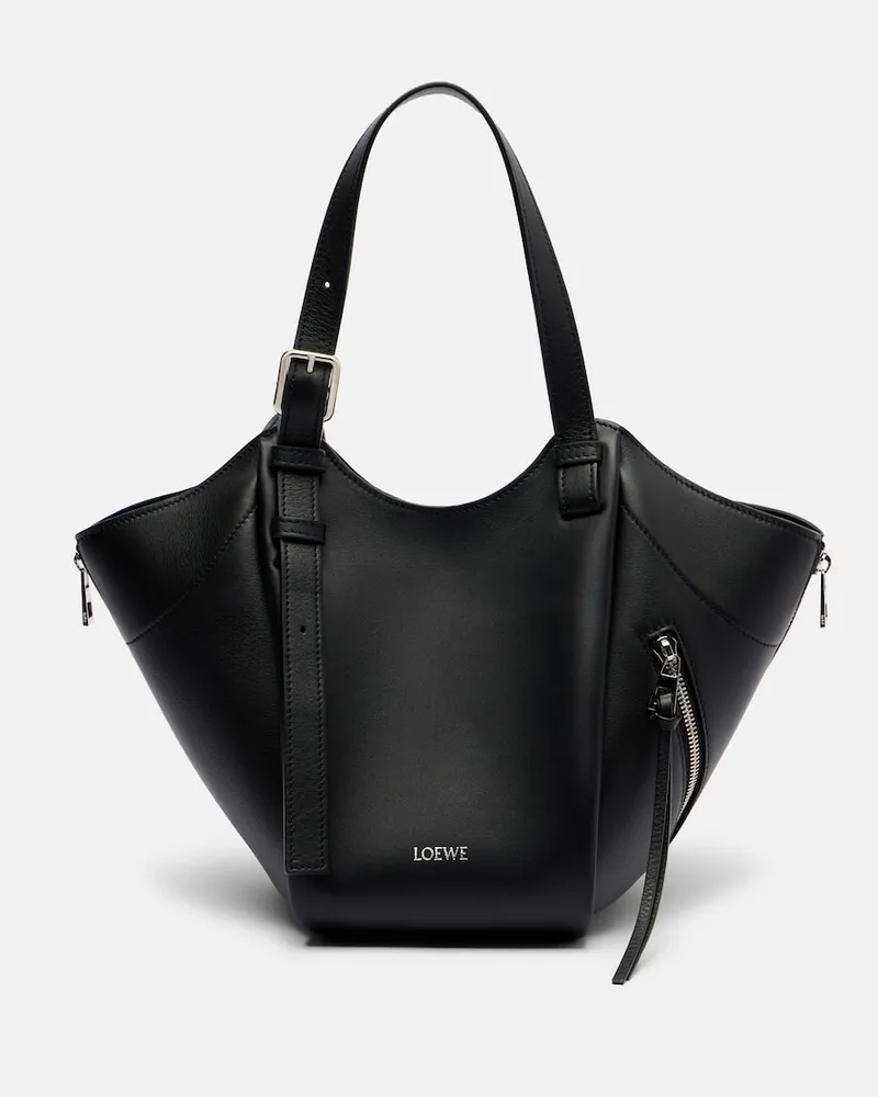 Loewe Tote Hammock Flip Medium aus Leder Schwarz