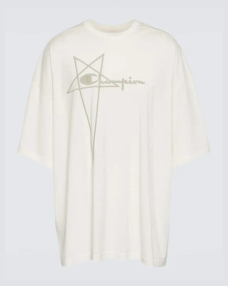 Rick Owens X Champion® T-Shirt aus Baumwolle Weiß
