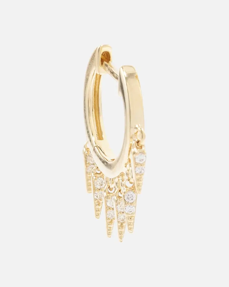 Sydney Evan Ohrringe Fringe Huggie aus 14kt Gelbgold mit Diamanten Gold