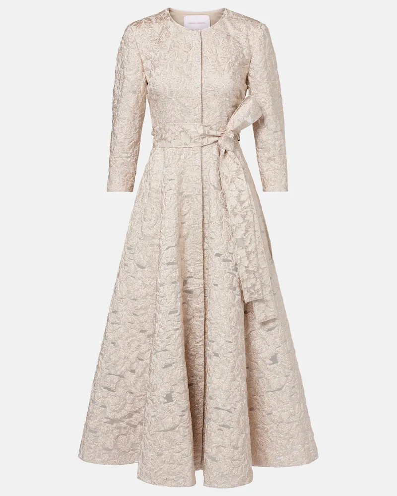 Carolina Herrera New York Midikleid aus Jacquard Gold