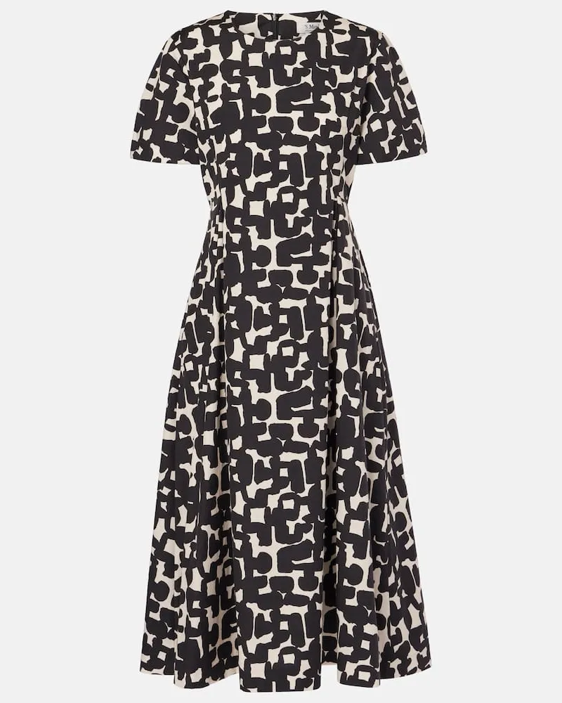 Max Mara Midikleid Callas aus Baumwollpopeline Weiß
