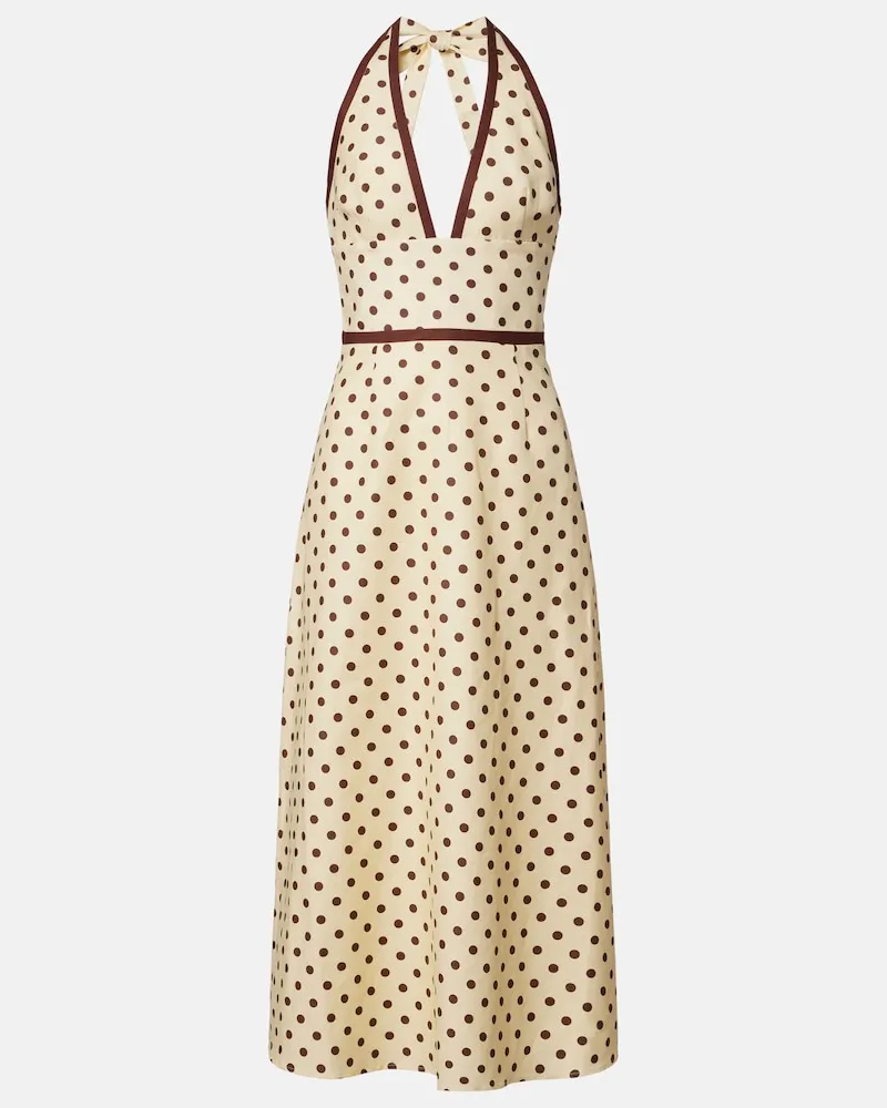 Posse Midikleid Bowie aus Leinen und Baumwolle Gelb