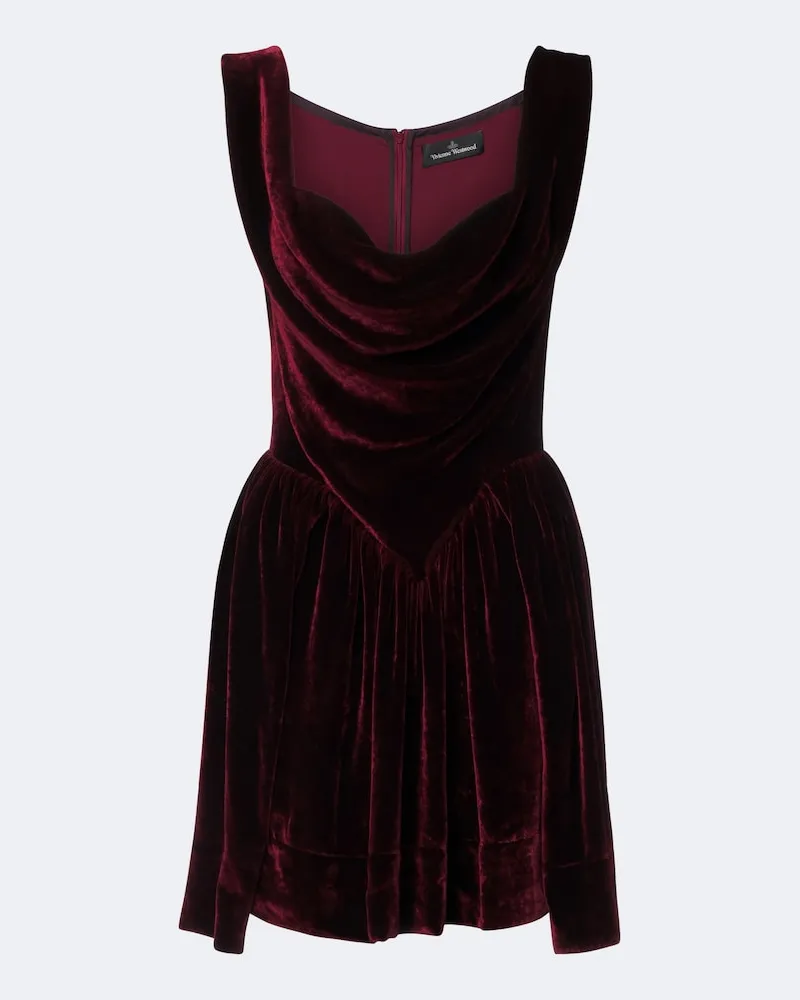 Vivienne Westwood Minikleid Sunday aus Samt Burgunderrot