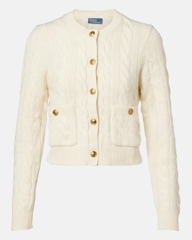 Ralph Lauren Cardigan aus Wolle und Kaschmir Weiß