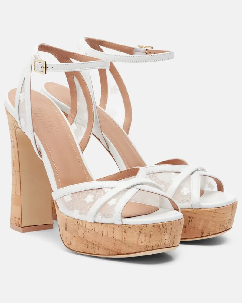 Malone Souliers Plateausandalen Sylvie 125 mit Leder Weiß