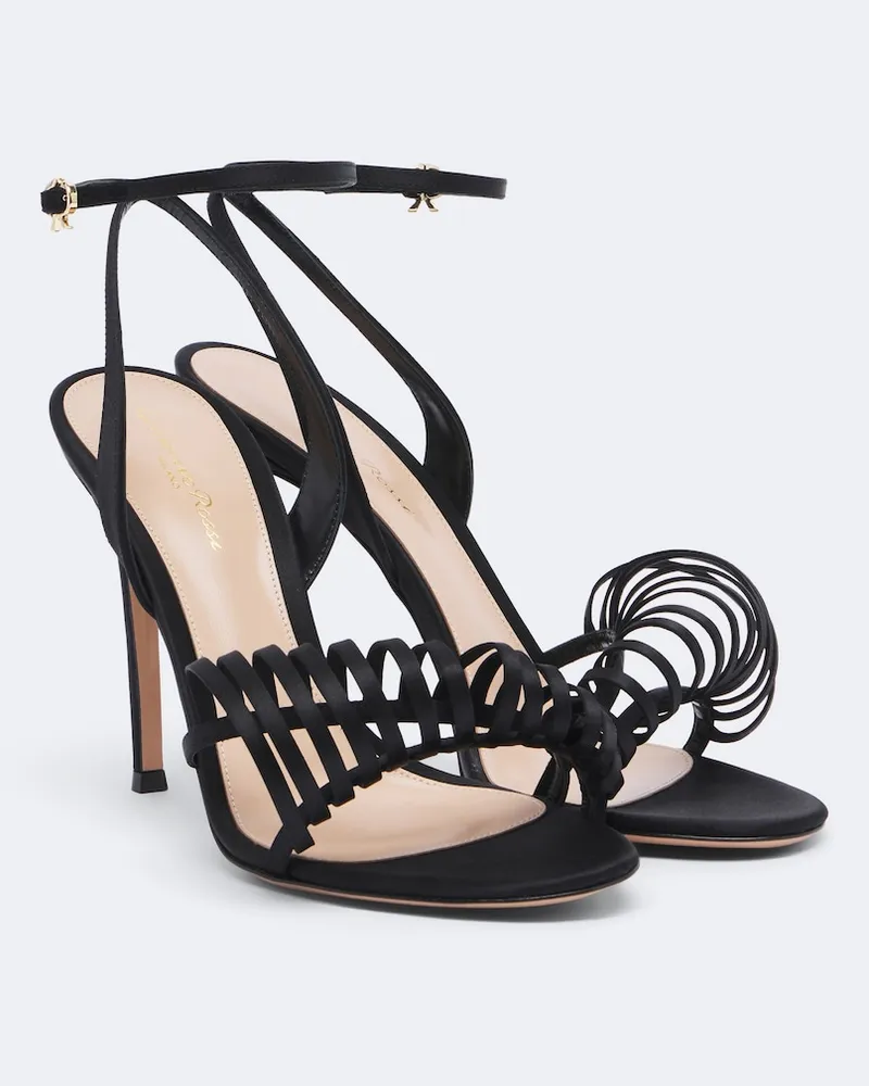 Gianvito Rossi Sandalen aus Satin Schwarz