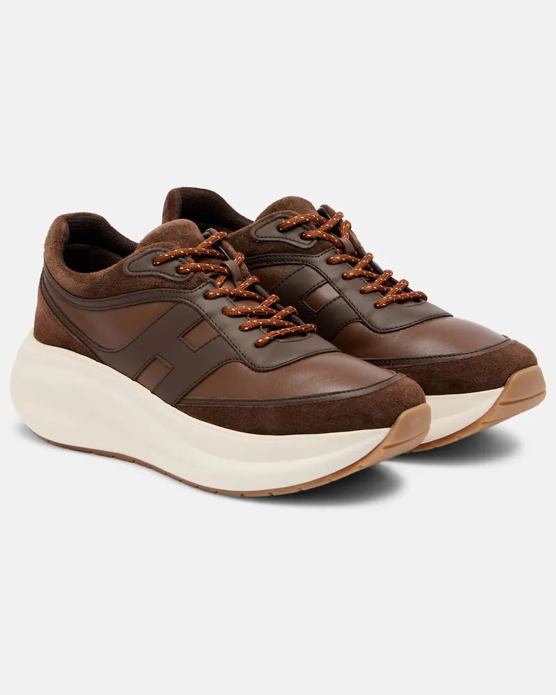 Hogan Plateau-Sneakers Hogan H696 aus Leder Braun