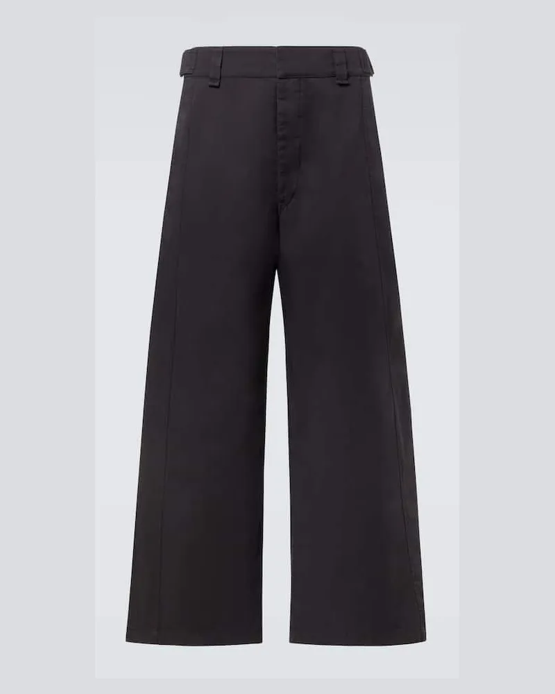 Christophe Lemaire Weite High-Rise-Hose aus Baumwoll-Twill Grau