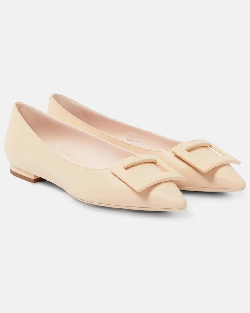 Roger Vivier Ballerinas Gommettine Ball aus Leder Neutral