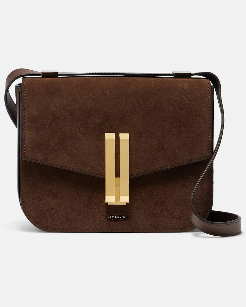 DeMELLIER Schultertasche Vancouver aus Veloursleder Braun