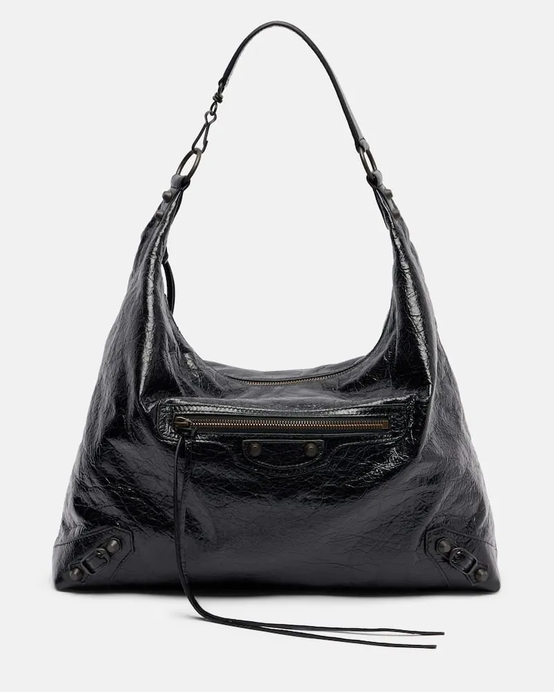 Balenciaga Schultertasche Le City Medium aus Leder Schwarz