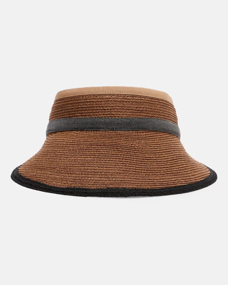 Brunello Cucinelli Visor Monili aus einem Hanfgemisch Braun