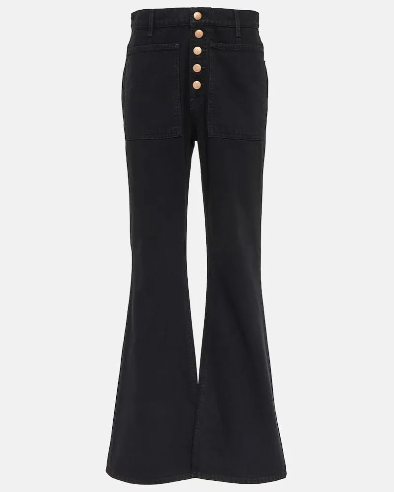 Ulla Johnson High-Rise Flared Jeans Lou Schwarz