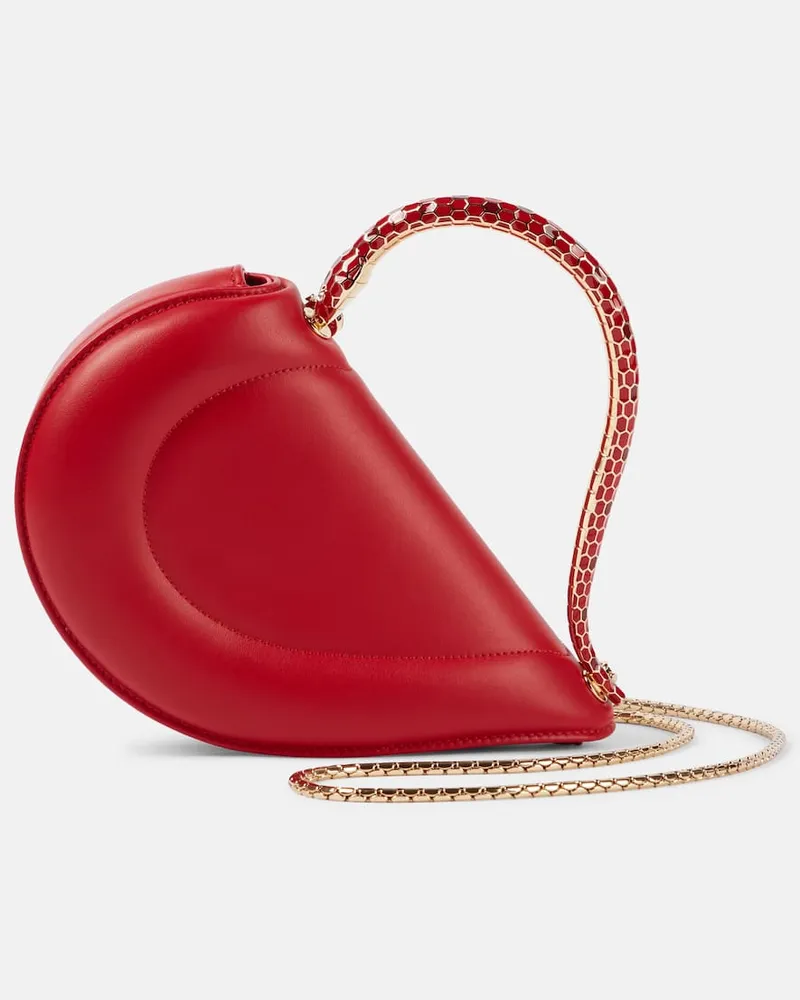 Bulgari Tote Serpenti Cuore 1968 aus Leder Rot