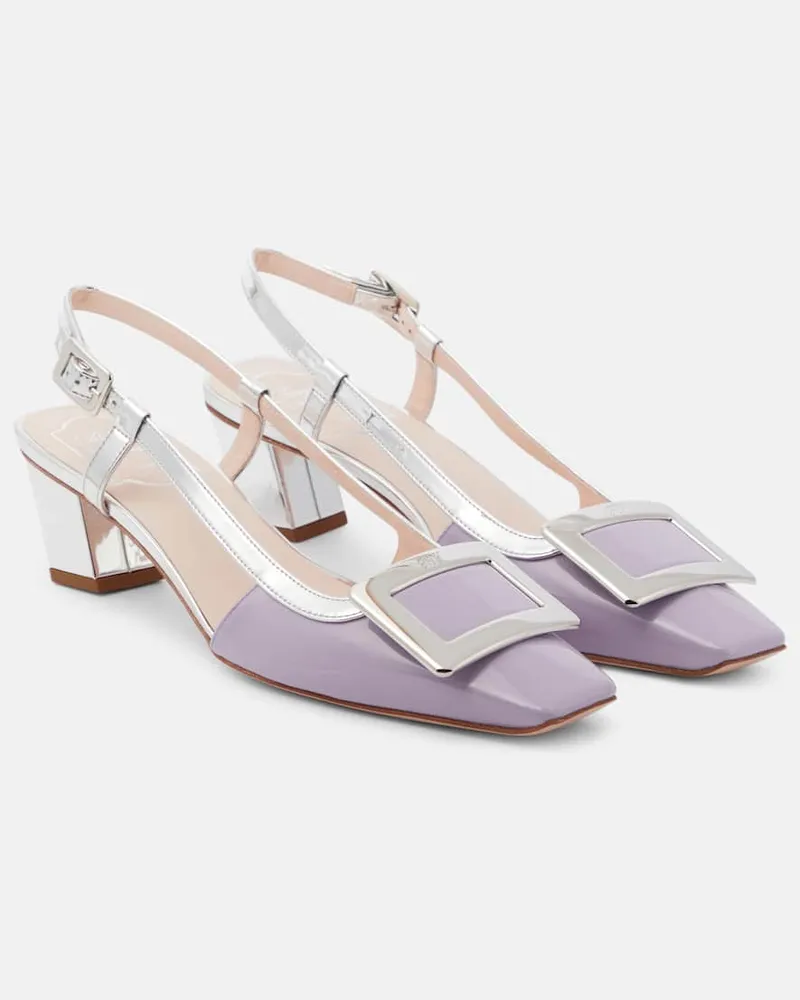 Roger Vivier Slingback-Pumps Belle Vivier aus Lackleder Violett