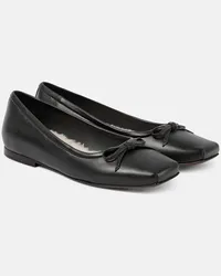 Brunello Cucinelli Verzierte Ballerinas aus Leder Schwarz