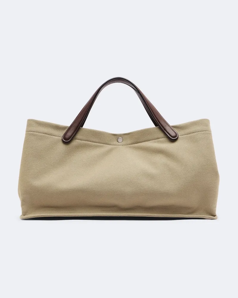 The Row Tote Bag Idaho Medium aus Canvas mit Leder Beige