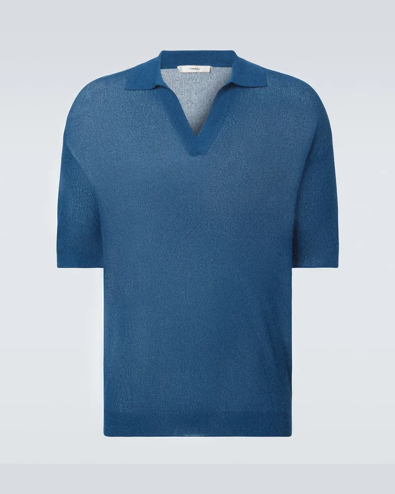 COMMAS Poloshirt aus Strick Blau