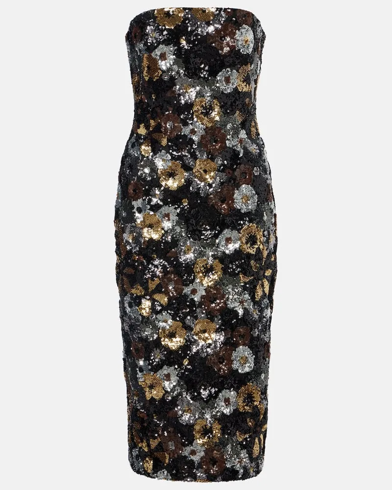 Max Mara Midikleid Vacillo mit Pailletten Schwarz