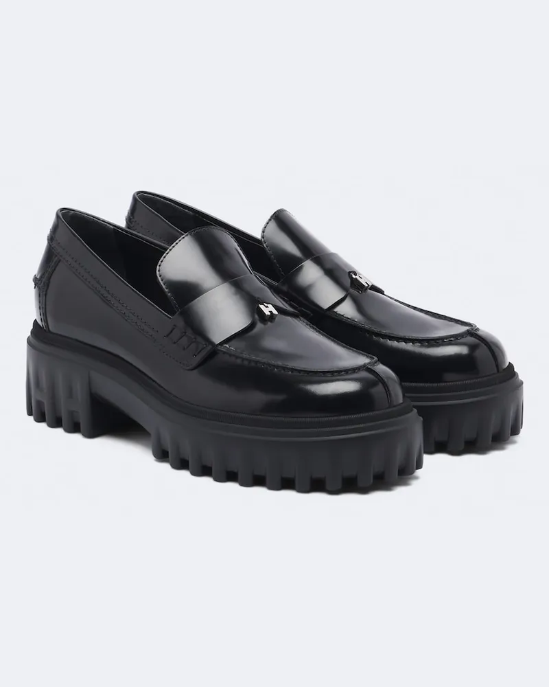 Hogan Loafer H700 aus Leder Schwarz