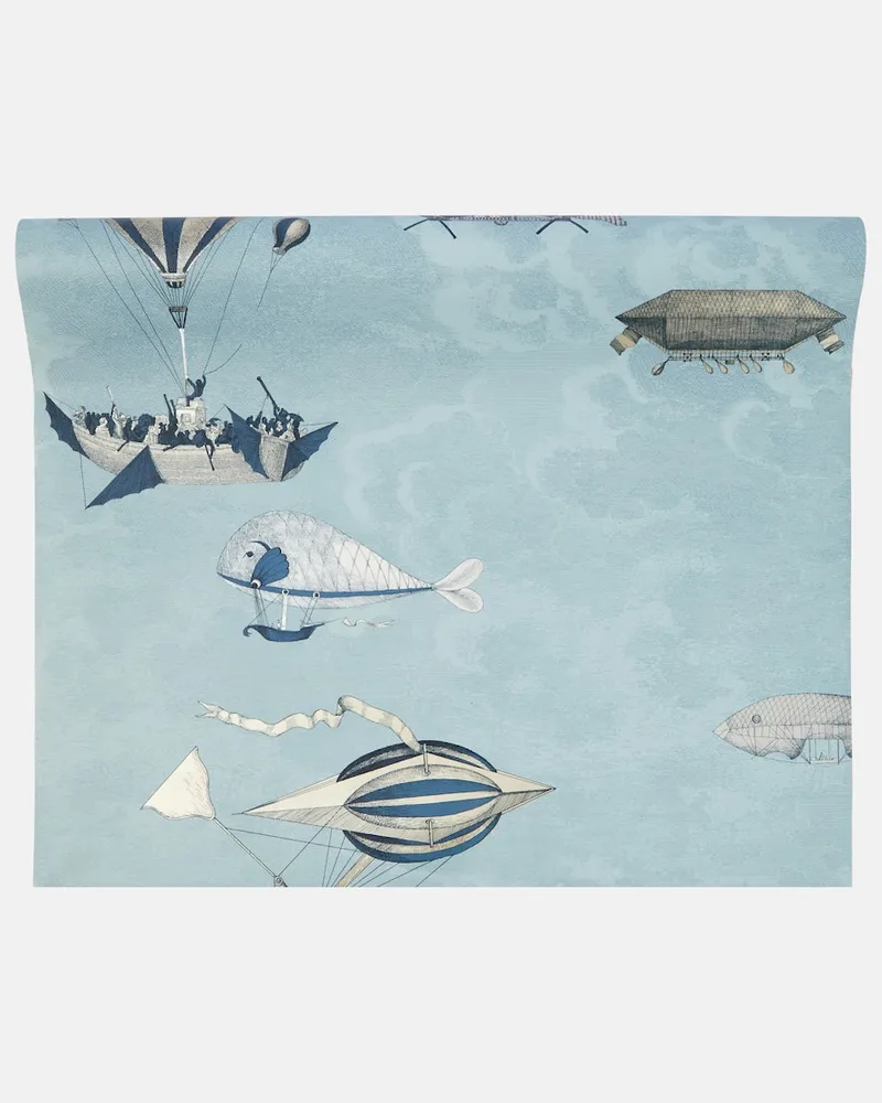 Fornasetti X Cole & Son Tapete Macchine Volanti Blau