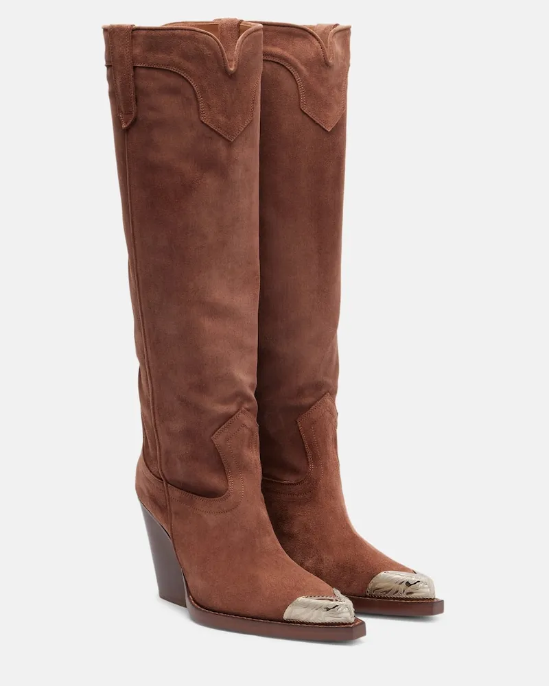 Paris Texas Westernstiefel El Dorado aus Veloursleder Braun