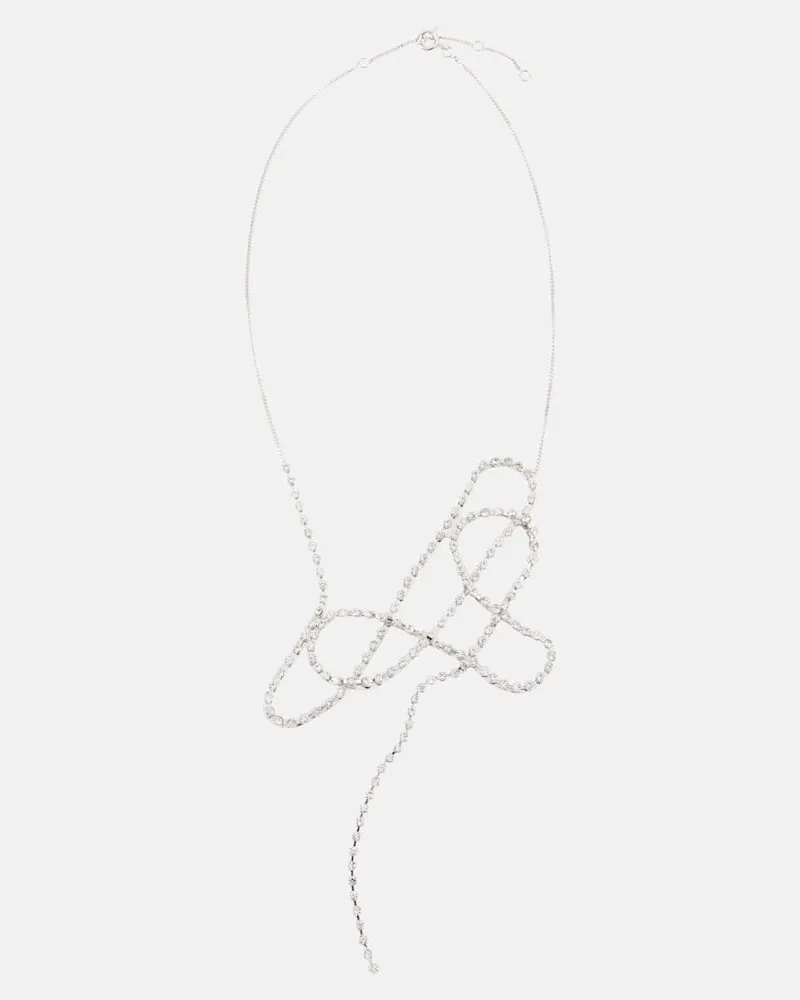 Dries van Noten Halskette mit Kristallen Silber