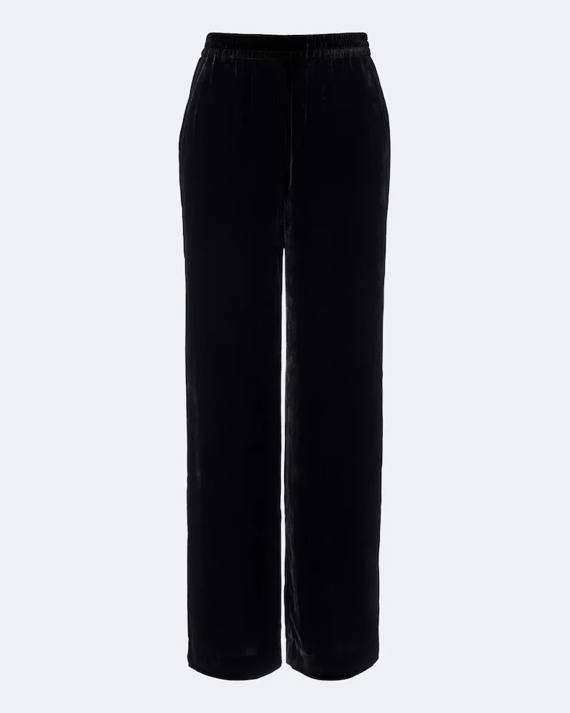 Frame Denim Gerade Hose Plaza aus Samt Schwarz