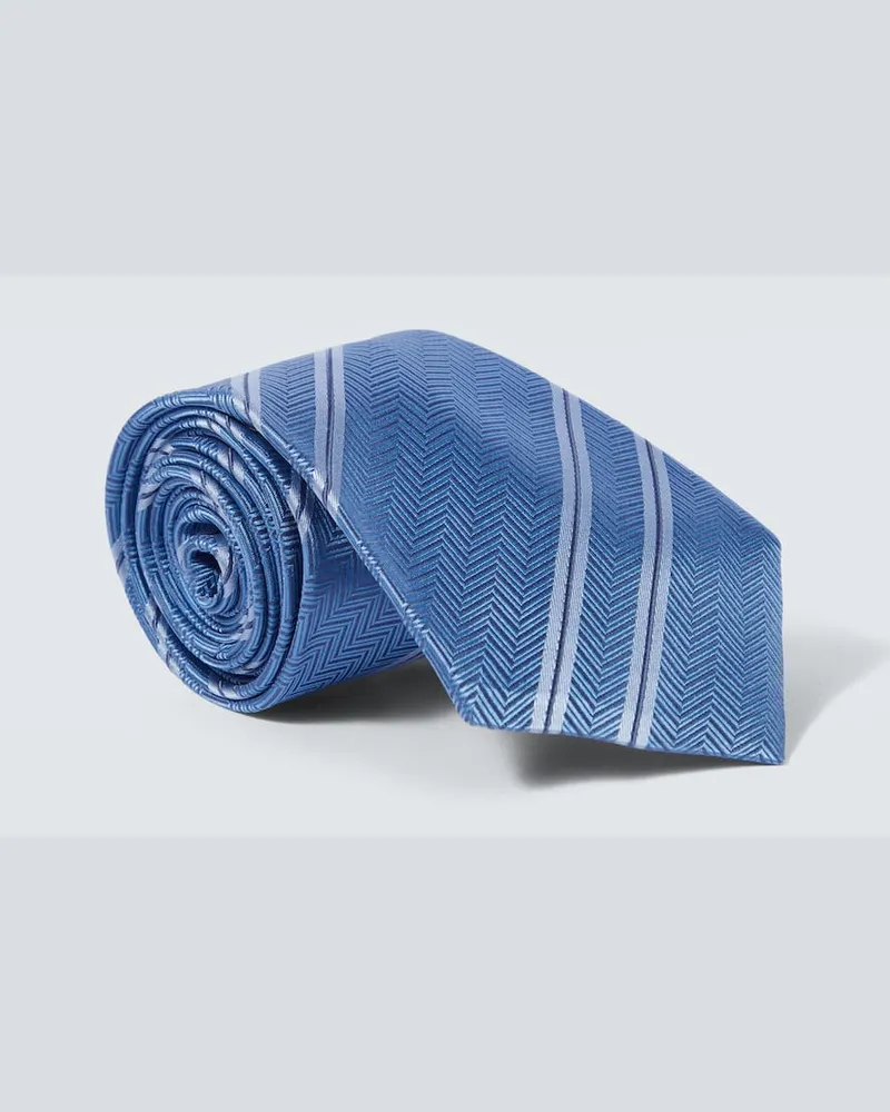 Brunello Cucinelli Krawatte aus Seide Blau