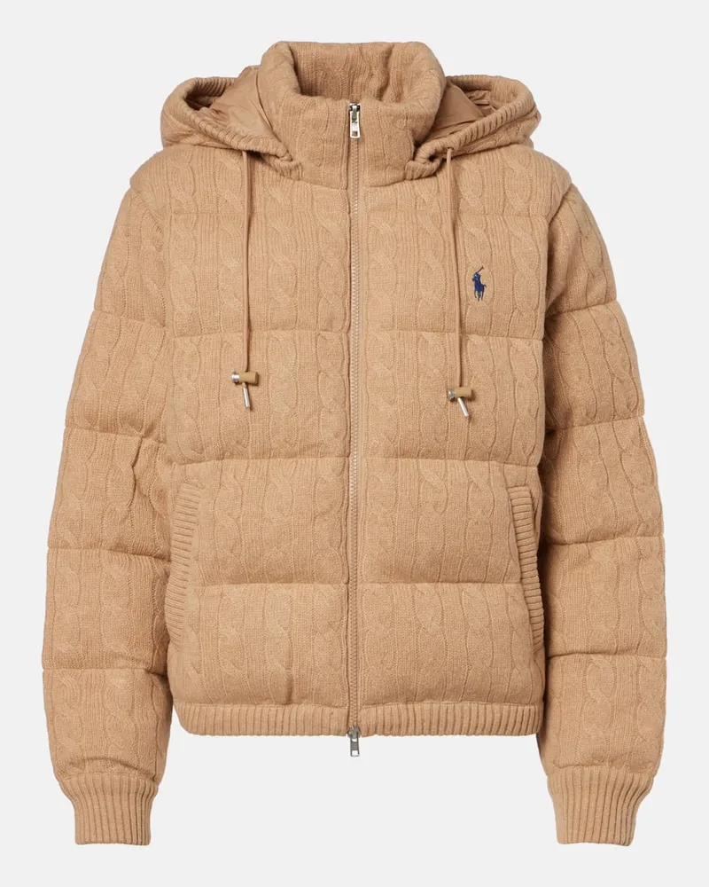 Ralph Lauren Wattierte Jacke aus Wolle und Kaschmir Beige