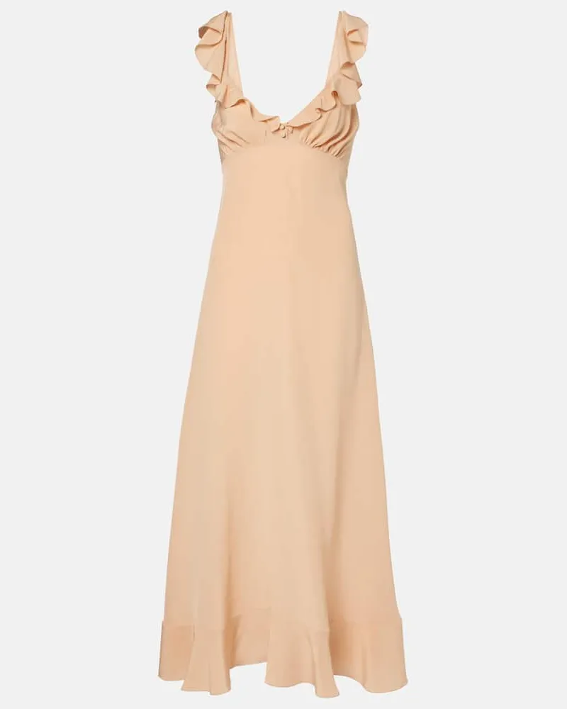 Chloé Chloé Maxikleid aus Crêpe de Chine aus Seide Braun