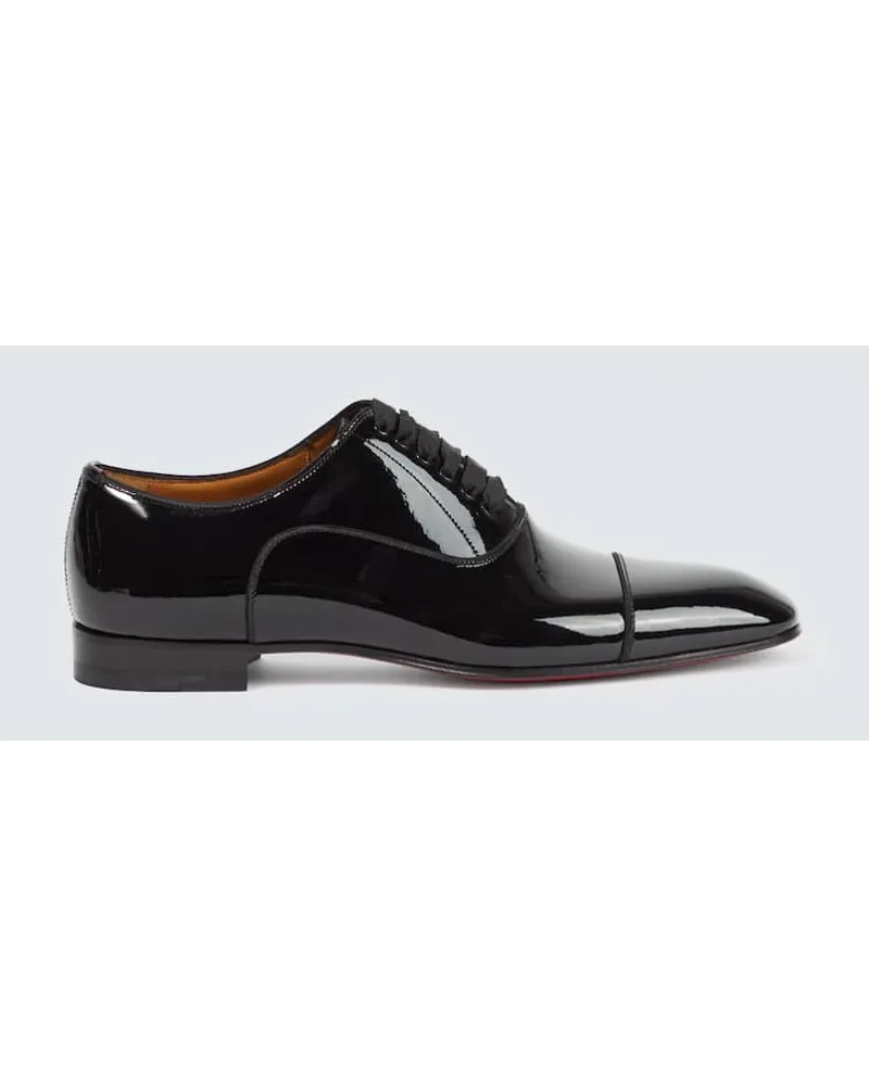 Christian Louboutin Schnürschuhe Greggo aus Lackleder Schwarz