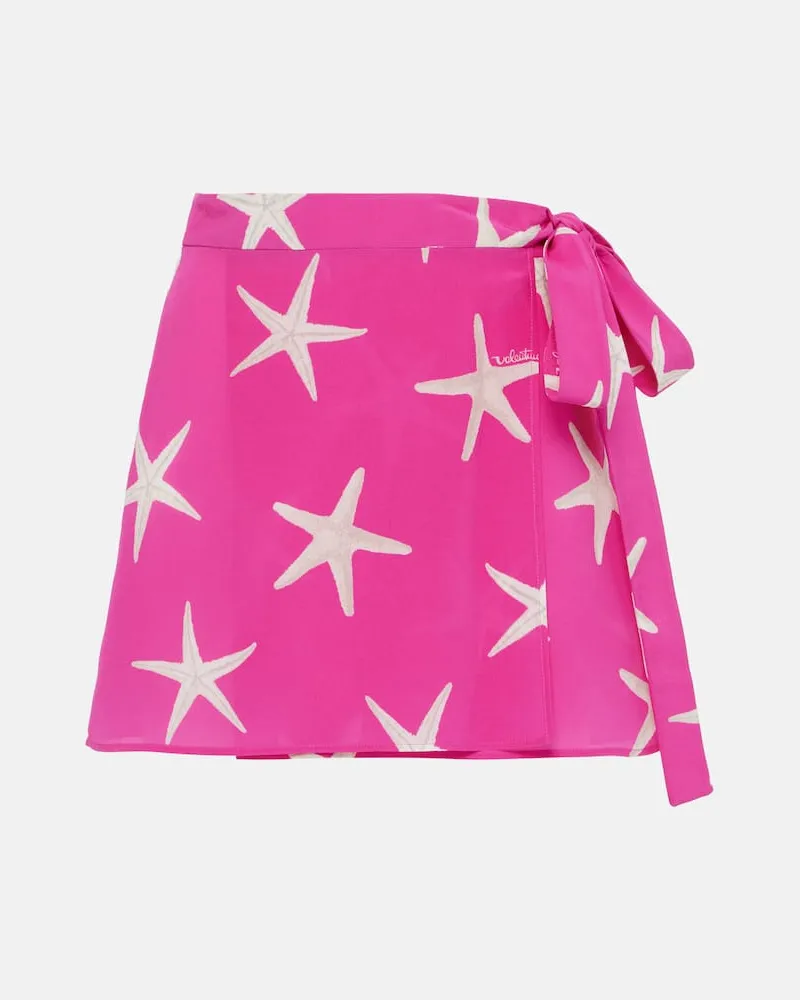Valentino Garavani Wickelrock Starfish aus Seide Rosa