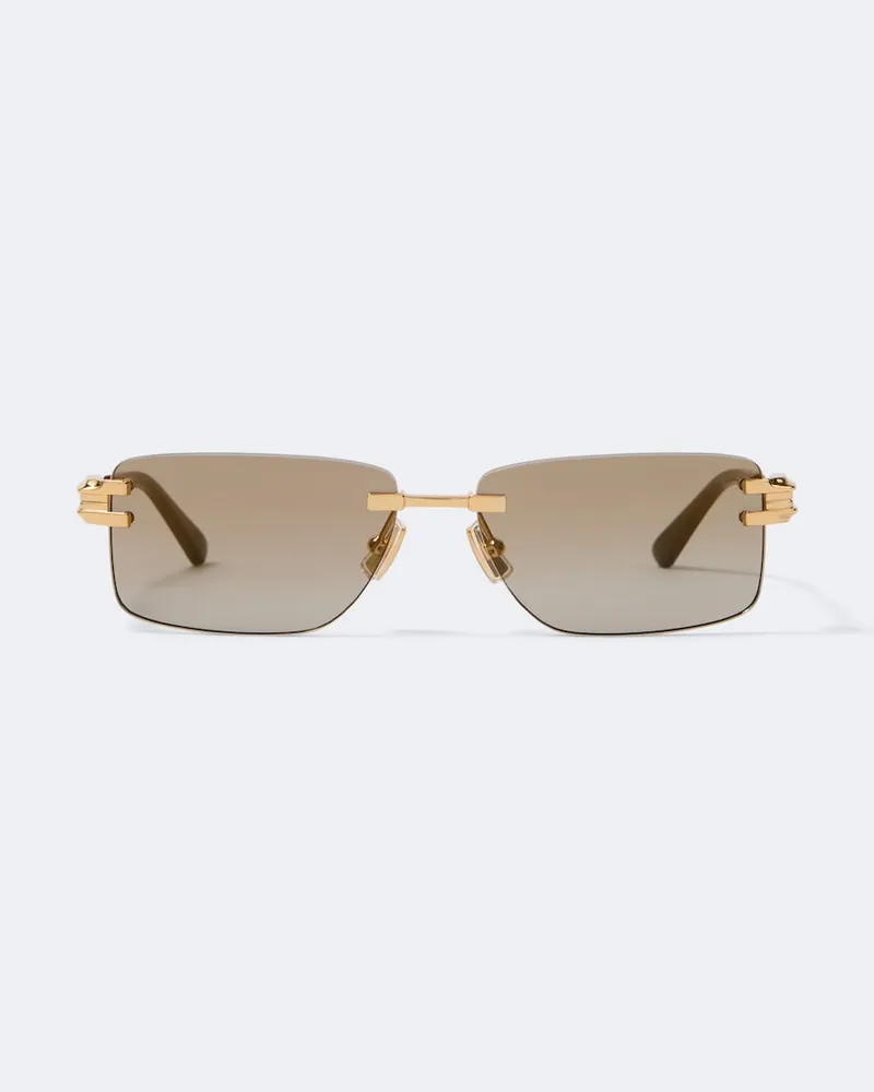 Bottega Veneta Eckige Sonnenbrille Gold