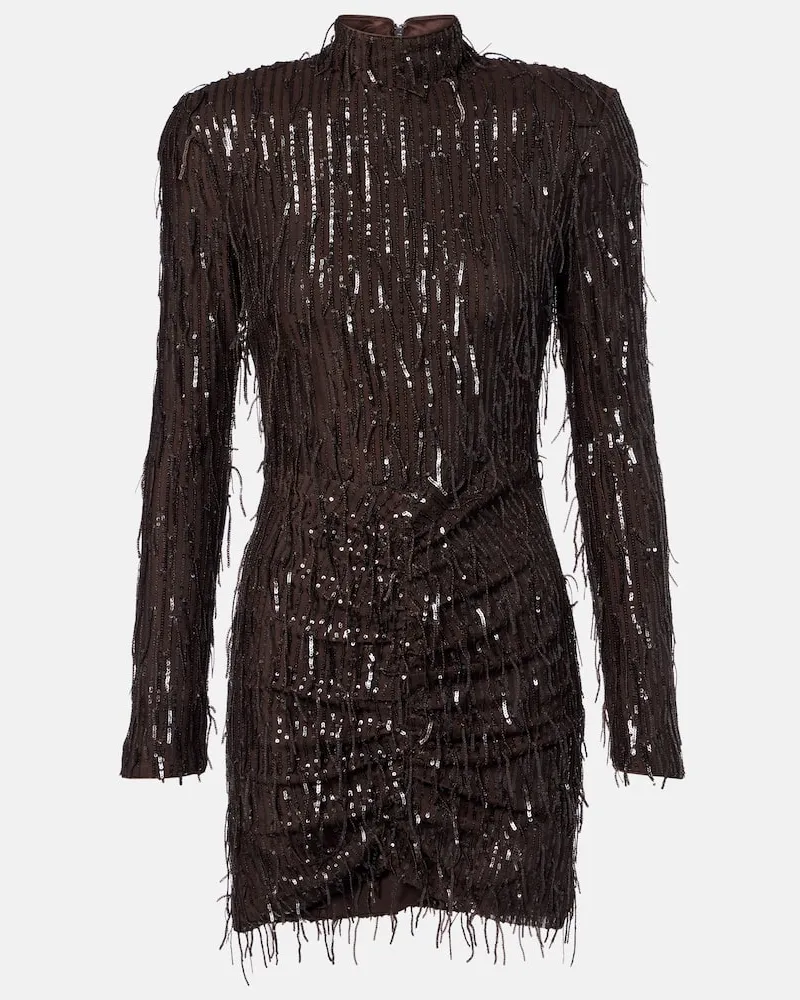 ROTATE Birger Christensen Minikleid mit Pailletten Braun