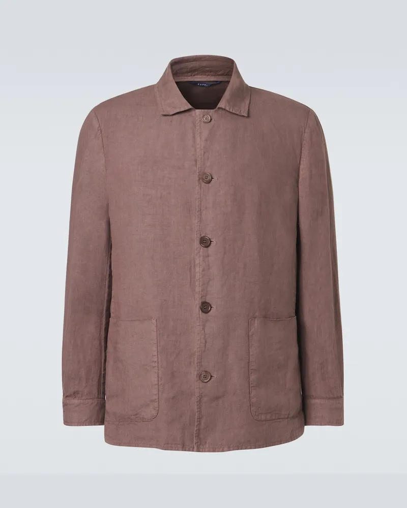 Fedeli Hemd aus Leinen Braun