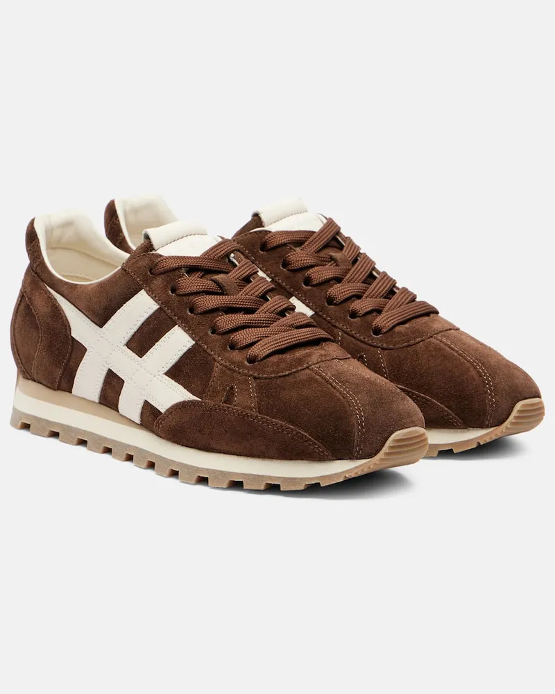 Hogan Sneakers H671 aus Veloursleder Braun