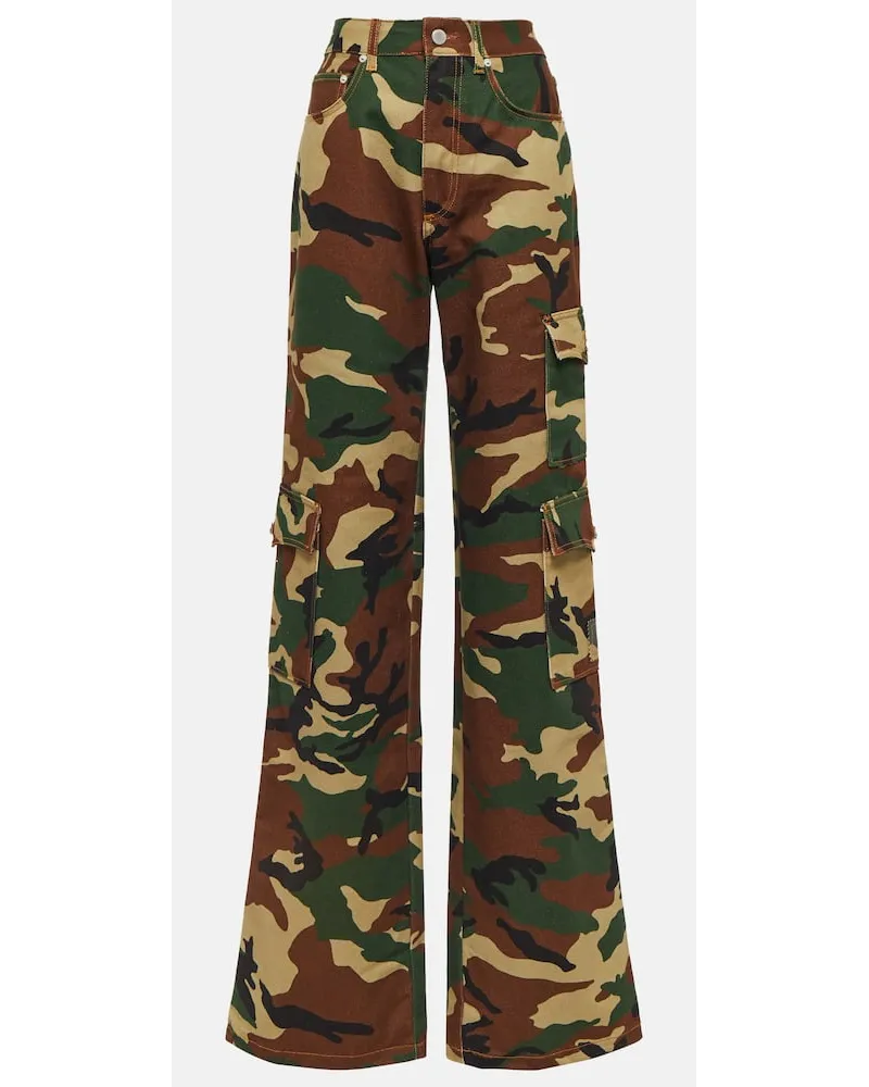 Alessandra Rich Cargohose aus Baumwolle Multicolor