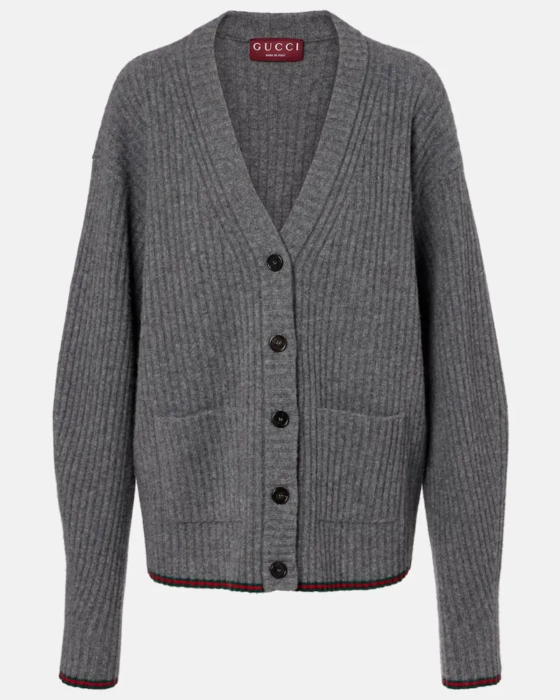 Gucci Cardigan aus Wolle Grau