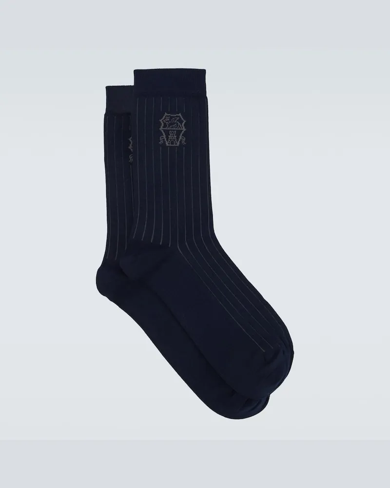 Brunello Cucinelli Socken aus Baumwolle Blau