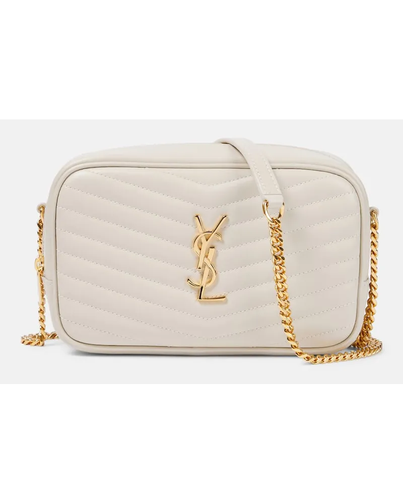 Saint Laurent Schultertasche Lou Mini aus Leder Weiss