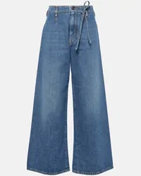 Etro High-Rise Wide-Leg Jeans Blau