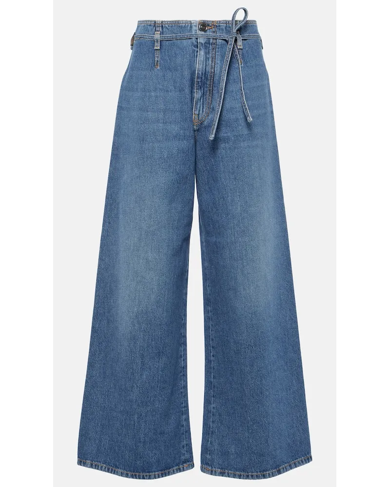 Etro High-Rise Wide-Leg Jeans Blau