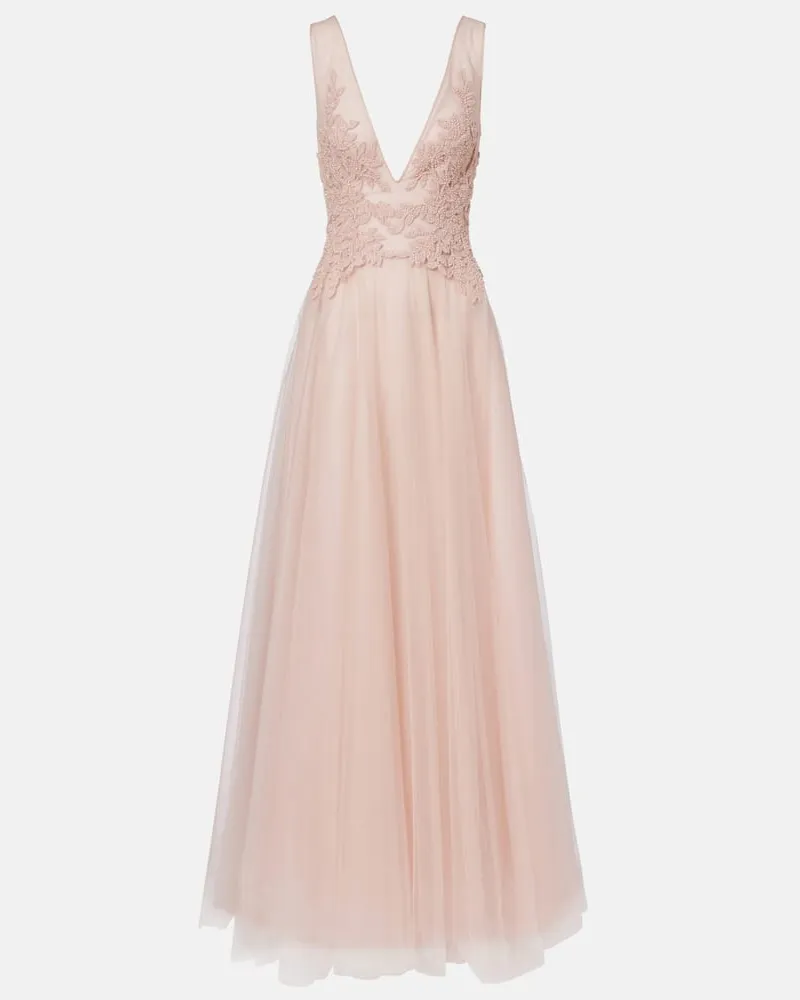 COSTARELLOS Robe aus Tüll Pink
