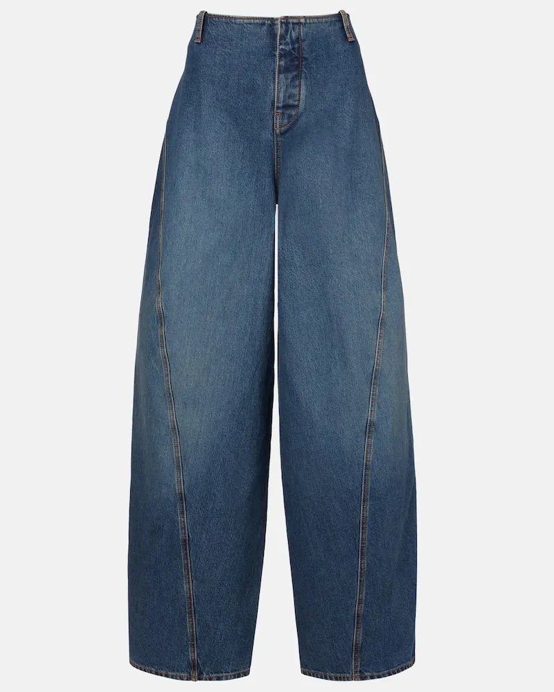 Alaïa Alaïa Mid-Rise Wide-Leg Jeans Blau