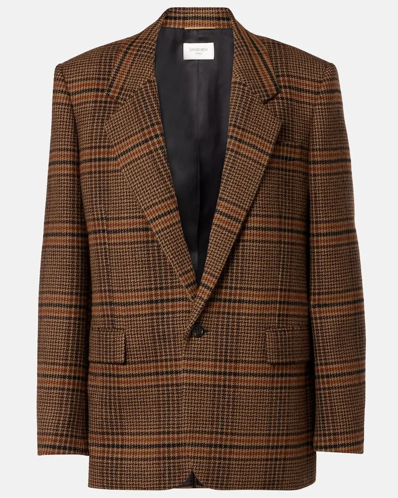 Saint Laurent Blazer aus Wolle Braun