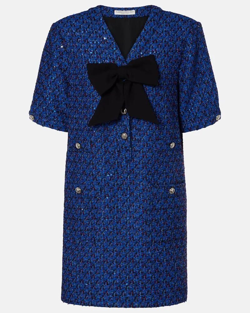 Alessandra Rich Minikleid aus Tweed mit Pailletten Blau